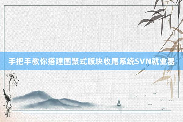 手把手教你搭建围聚式版块收尾系统SVN就业器